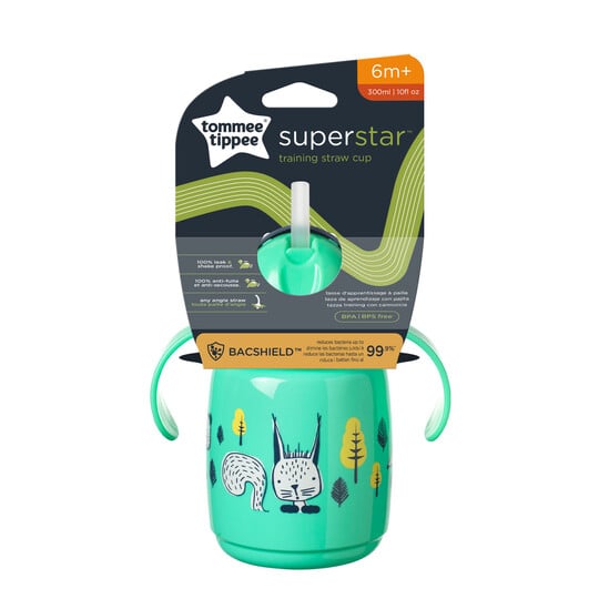 Tommee Tippee Babies Superstar Sippee Training Cup Sippy Straw Bottle, 300ml 6M+ image number 2
